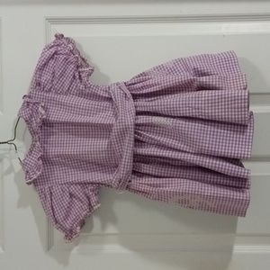 Child’s Vintage Dress Hand Crafted Purple Gingham Size 4